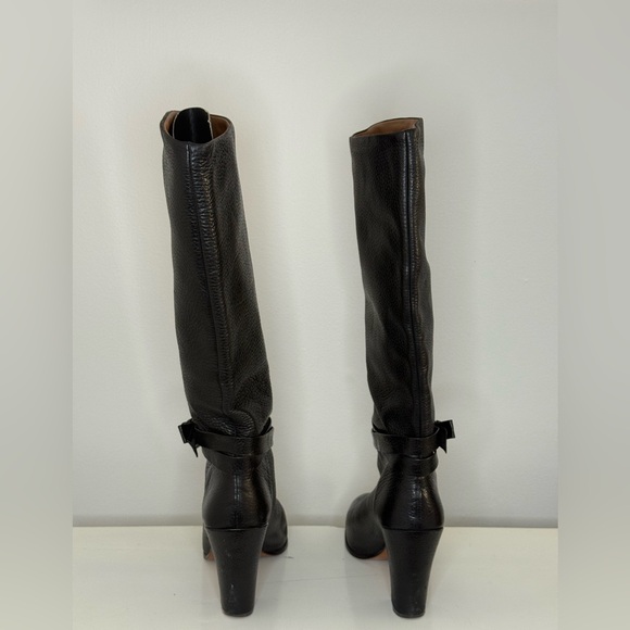 Kate Spade Cabincore Mandie Knee High Black Pebbled Leather Boots 9.5 - Picture 3 of 7